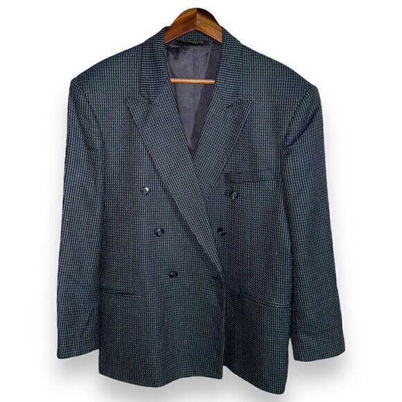 80s Paul Rodon Teal Silk Blend Made in USA Sportcoat 42R - Picture 1 of 9